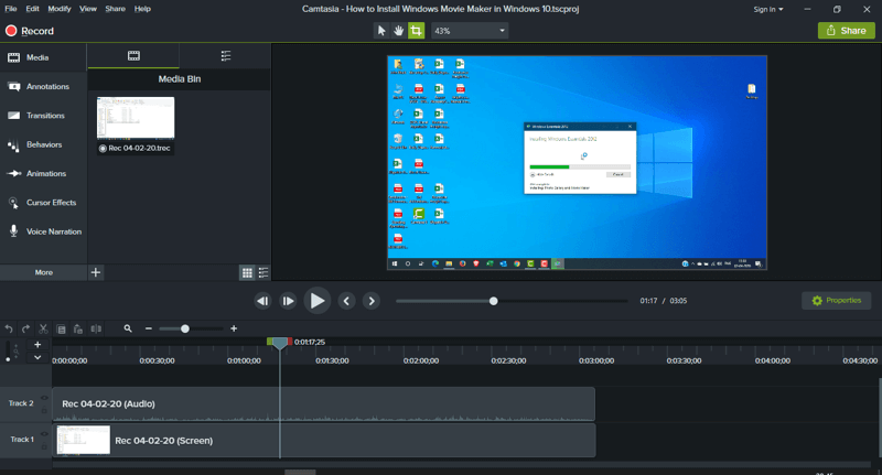 Camtasia 2020 - Phần mềm hỗ trợ livestream phổ biến hiện nay. 